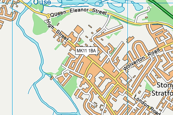 MK11 1BA map - OS VectorMap District (Ordnance Survey)