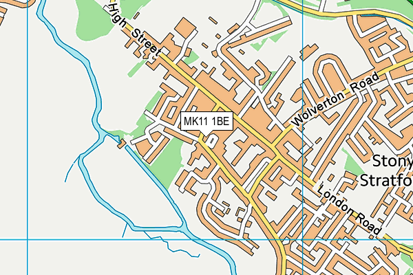 MK11 1BE map - OS VectorMap District (Ordnance Survey)