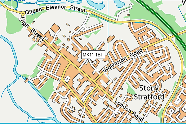 Russell Street School map (MK11 1BT) - OS VectorMap District (Ordnance Survey)