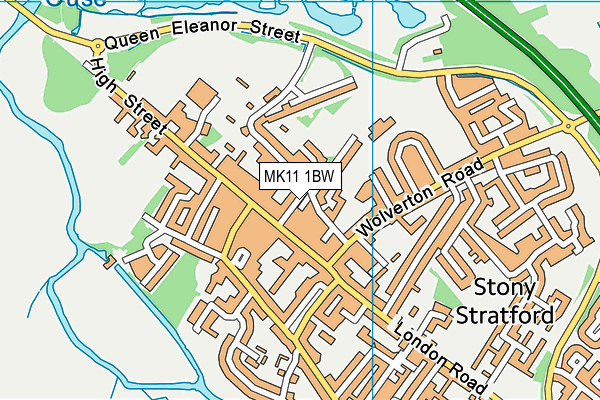 MK11 1BW map - OS VectorMap District (Ordnance Survey)