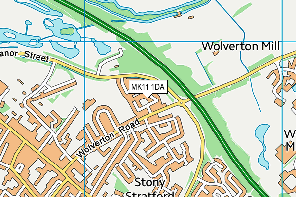 MK11 1DA map - OS VectorMap District (Ordnance Survey)