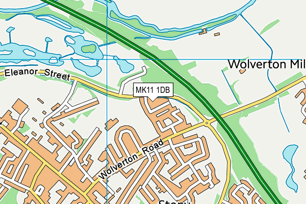 MK11 1DB map - OS VectorMap District (Ordnance Survey)