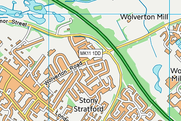 MK11 1DD map - OS VectorMap District (Ordnance Survey)