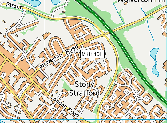 MK11 1DH map - OS VectorMap District (Ordnance Survey)