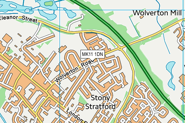 MK11 1DN map - OS VectorMap District (Ordnance Survey)