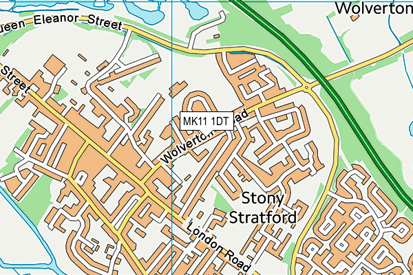 MK11 1DT map - OS VectorMap District (Ordnance Survey)