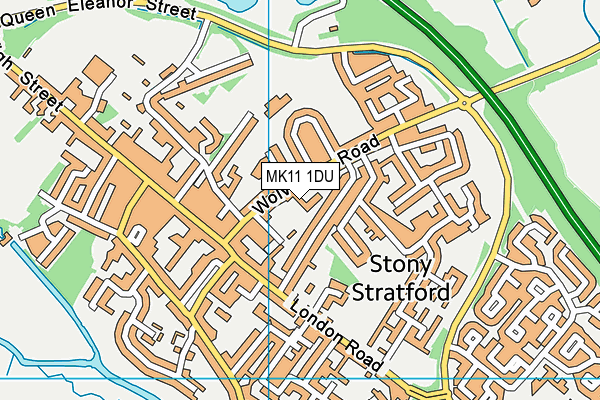 MK11 1DU map - OS VectorMap District (Ordnance Survey)