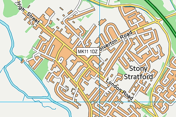 MK11 1DZ map - OS VectorMap District (Ordnance Survey)