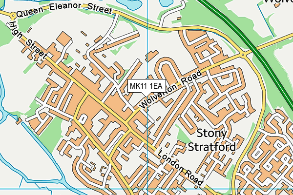 MK11 1EA map - OS VectorMap District (Ordnance Survey)