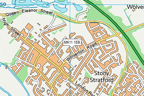 MK11 1EB map - OS VectorMap District (Ordnance Survey)