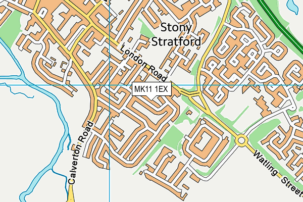 MK11 1EX map - OS VectorMap District (Ordnance Survey)