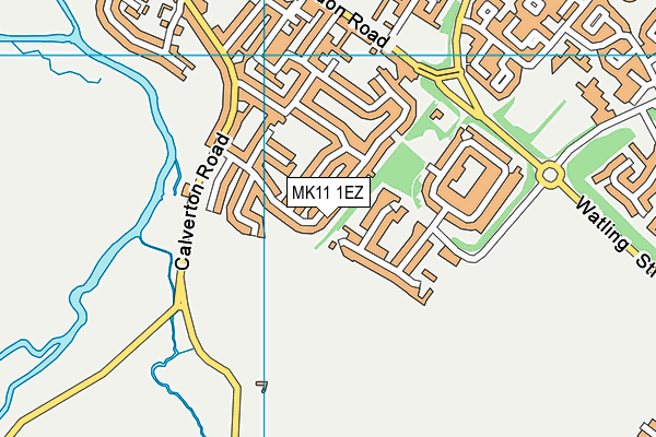 MK11 1EZ map - OS VectorMap District (Ordnance Survey)