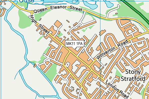 MK11 1FA map - OS VectorMap District (Ordnance Survey)