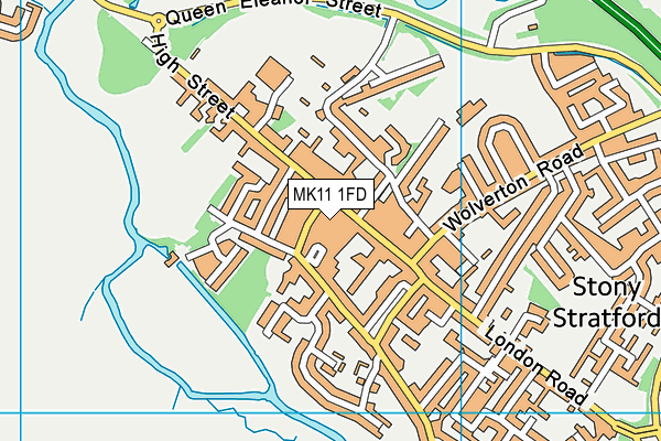 MK11 1FD map - OS VectorMap District (Ordnance Survey)