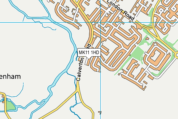 MK11 1HD map - OS VectorMap District (Ordnance Survey)