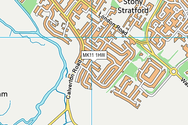 MK11 1HW map - OS VectorMap District (Ordnance Survey)