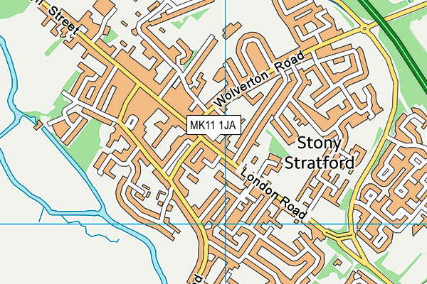 MK11 1JA map - OS VectorMap District (Ordnance Survey)