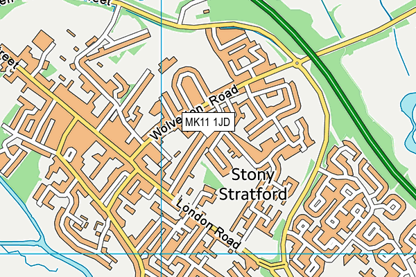 MK11 1JD map - OS VectorMap District (Ordnance Survey)