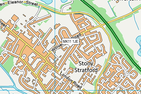 MK11 1JE map - OS VectorMap District (Ordnance Survey)