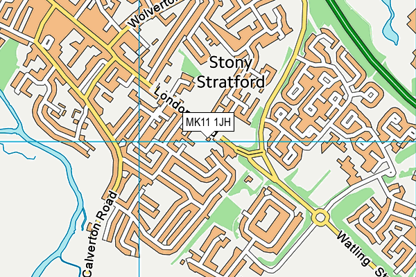 MK11 1JH map - OS VectorMap District (Ordnance Survey)