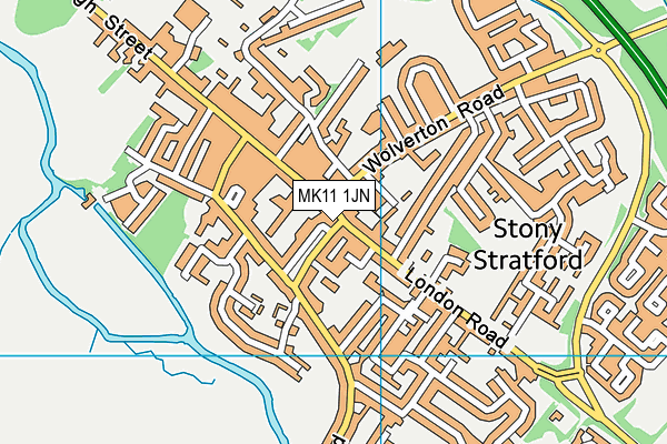 MK11 1JN map - OS VectorMap District (Ordnance Survey)