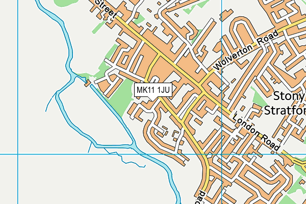 MK11 1JU map - OS VectorMap District (Ordnance Survey)