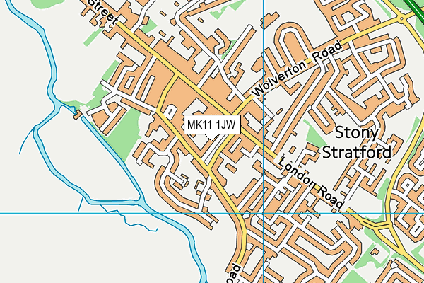 MK11 1JW map - OS VectorMap District (Ordnance Survey)