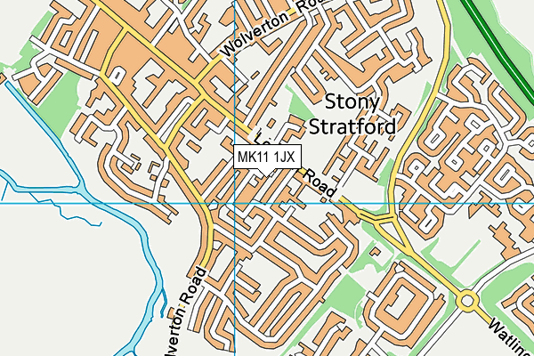 MK11 1JX map - OS VectorMap District (Ordnance Survey)