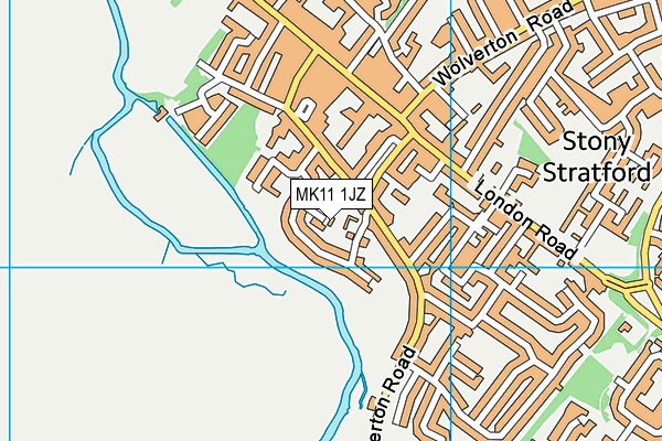 MK11 1JZ map - OS VectorMap District (Ordnance Survey)