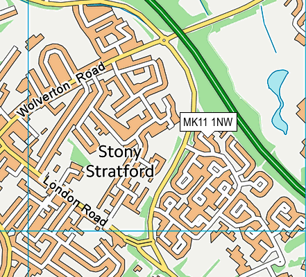 MK11 1NW map - OS VectorMap District (Ordnance Survey)