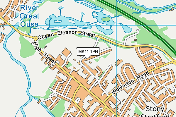 MK11 1PN map - OS VectorMap District (Ordnance Survey)