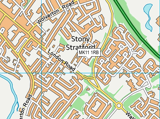 MK11 1RB map - OS VectorMap District (Ordnance Survey)