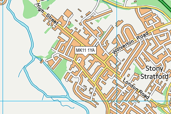 MK11 1YA map - OS VectorMap District (Ordnance Survey)