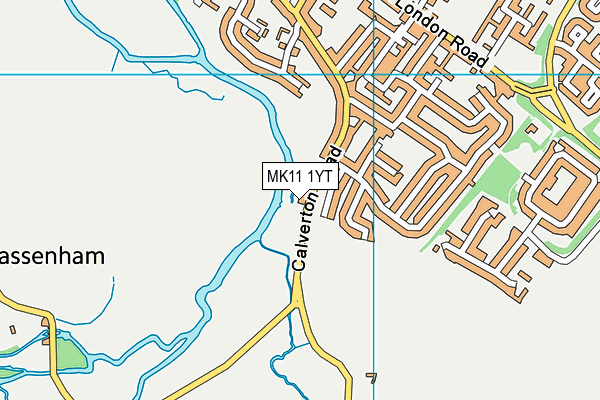 MK11 1YT map - OS VectorMap District (Ordnance Survey)