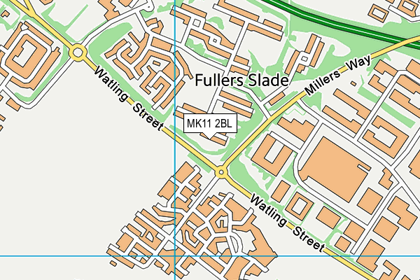 MK11 2BL map - OS VectorMap District (Ordnance Survey)