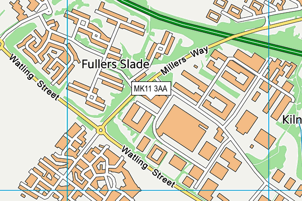 MK11 3AA map - OS VectorMap District (Ordnance Survey)