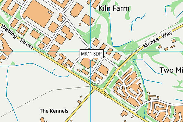 MK11 3DP map - OS VectorMap District (Ordnance Survey)