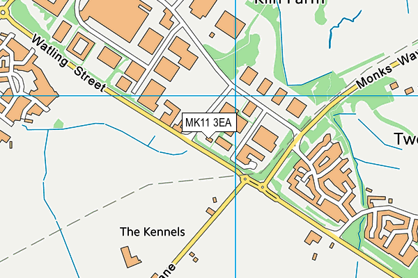 MK11 3EA map - OS VectorMap District (Ordnance Survey)