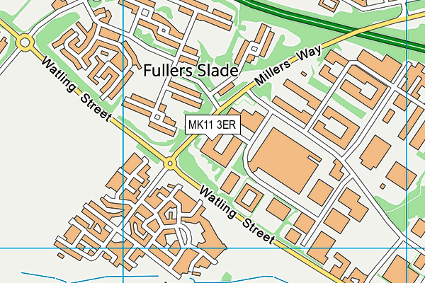 MK11 3ER map - OS VectorMap District (Ordnance Survey)