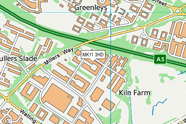 MK11 3HD map - OS VectorMap District (Ordnance Survey)