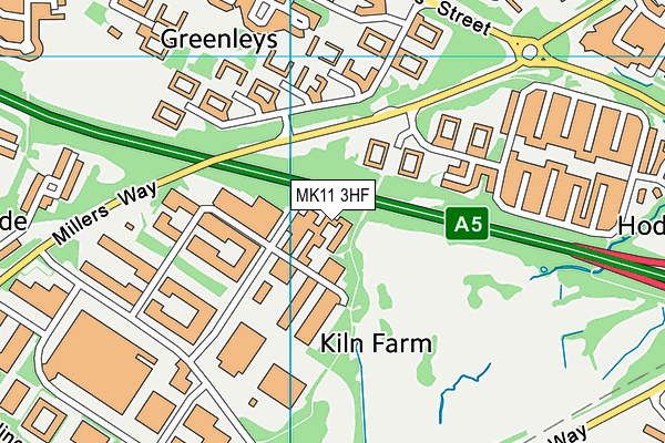 MK11 3HF map - OS VectorMap District (Ordnance Survey)