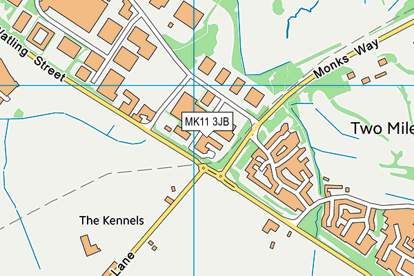 MK11 3JB map - OS VectorMap District (Ordnance Survey)