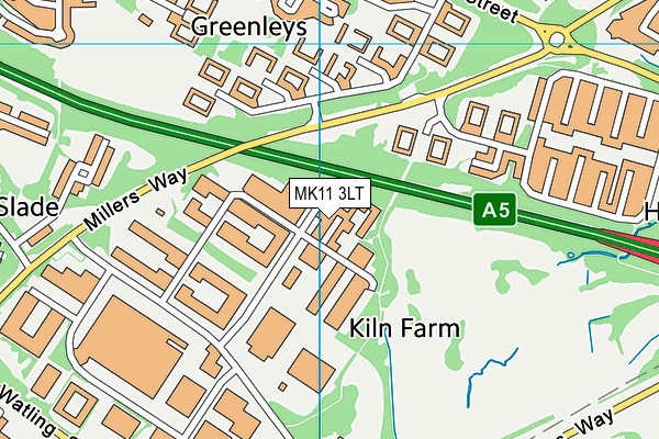 MK11 3LT map - OS VectorMap District (Ordnance Survey)