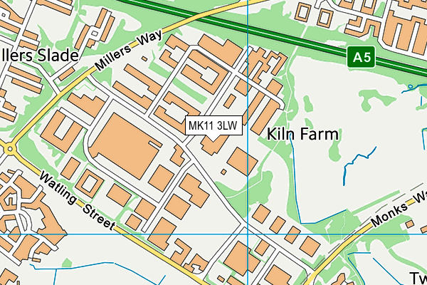 The Good Gym Mk map (MK11 3LW) - OS VectorMap District (Ordnance Survey)