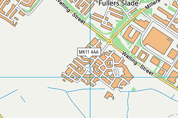 MK11 4AA map - OS VectorMap District (Ordnance Survey)