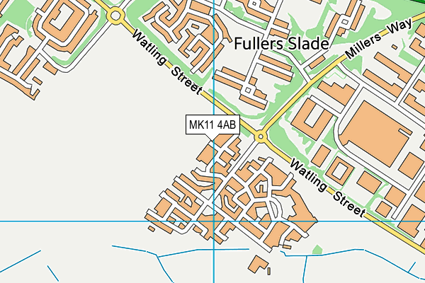 MK11 4AB map - OS VectorMap District (Ordnance Survey)