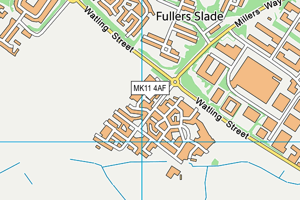 MK11 4AF map - OS VectorMap District (Ordnance Survey)