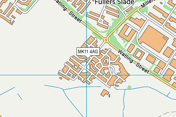 MK11 4AG map - OS VectorMap District (Ordnance Survey)