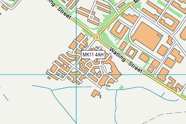 MK11 4AH map - OS VectorMap District (Ordnance Survey)