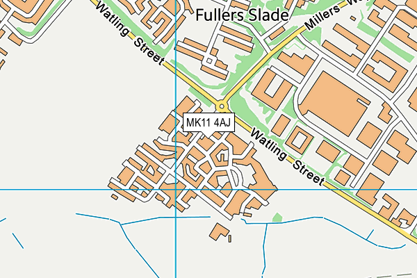 MK11 4AJ map - OS VectorMap District (Ordnance Survey)